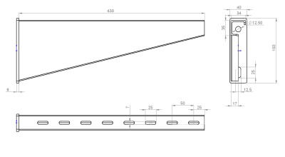 Кронштейн настенный для сверхвысоких нагрузок КНсвн400 чертеж