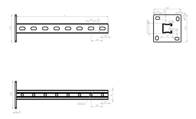 Консоль вертикальная усиленная Strut  КВУС1 Лидер чертеж