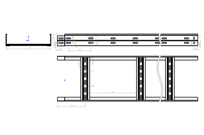 Лестничный лоток НЛЗ 300х80 Лидер чертеж