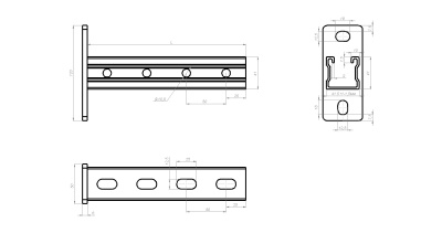 Кронштейн настенный Strut 41х41 НКУС1 Лидер чертеж