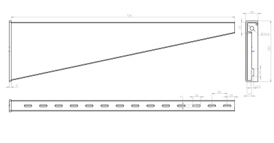 Кронштейн настенный для сверхвысоких нагрузок КНсвн700 чертеж