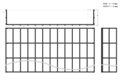 Лоток проволочный  ПЛЛ 600х105 Лидер чертеж