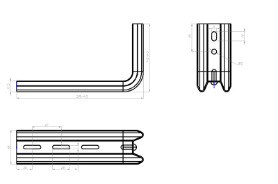 Кронштейн настенный ОМЕГА ОП-L 150 Лидер чертеж