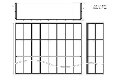 Лоток проволочный  ПЛЛ 400х105 Лидер чертеж