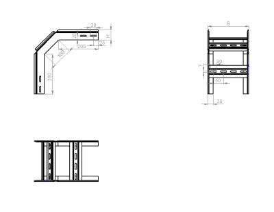 Угол внешний (спуск) лестничный замковый НЛЗС  90 Лидер чертеж