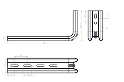 Кронштейн настенный ОМЕГА ОП-L 200 Лидер чертеж
