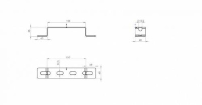 Крепление стеновое-напольное 150мм СН-150 Лидер чертеж