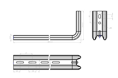 Кронштейн настенный ОМЕГА ОП-L 300 Лидер чертеж