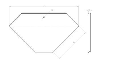 Крышка замковая угловой секции КЛЗУ 90гр Лидер чертеж
