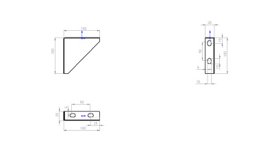 Кронштейн подвеса настенный КПНЛ 100 Лидер чертеж