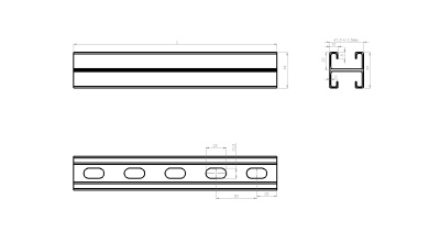 Страт (strut) профиль двойной СП2 41х21 Лидер чертеж