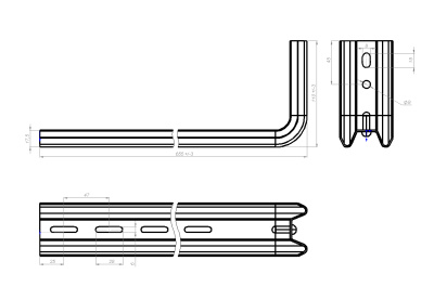 Кронштейн настенный ОМЕГА ОП-L 600 Лидер чертеж