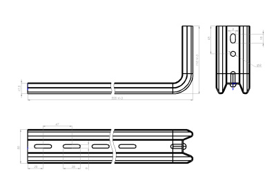 Кронштейн настенный ОМЕГА ОП-L 500 Лидер чертеж
