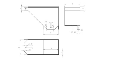 Угол внешний (спуск) с разворотом замковый 90 град. правый  ЛМЗСрп Лидер чертеж