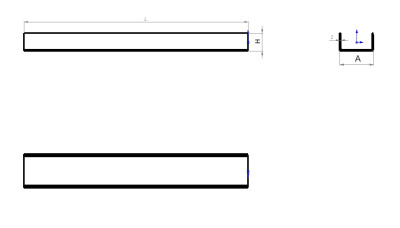 Швеллер без перфорации ПШВ0 чертеж Лидер