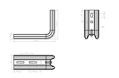 Кронштейн настенный ОМЕГА ОП-L 100 Лидер чертеж