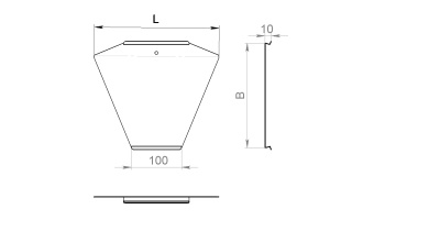 Крышка замковая угловой секции КЛЗУ 45гр Лидер чертеж