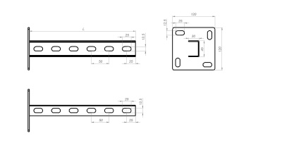 Консоль вертикальная КВ8 Лидер чертеж