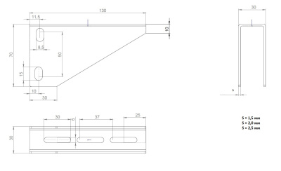 Консоль подвеса лотка КПЛ100 Лидер чертеж