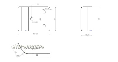 Спуск кабельный проволочного лотка СКПЛ Лидер чертеж